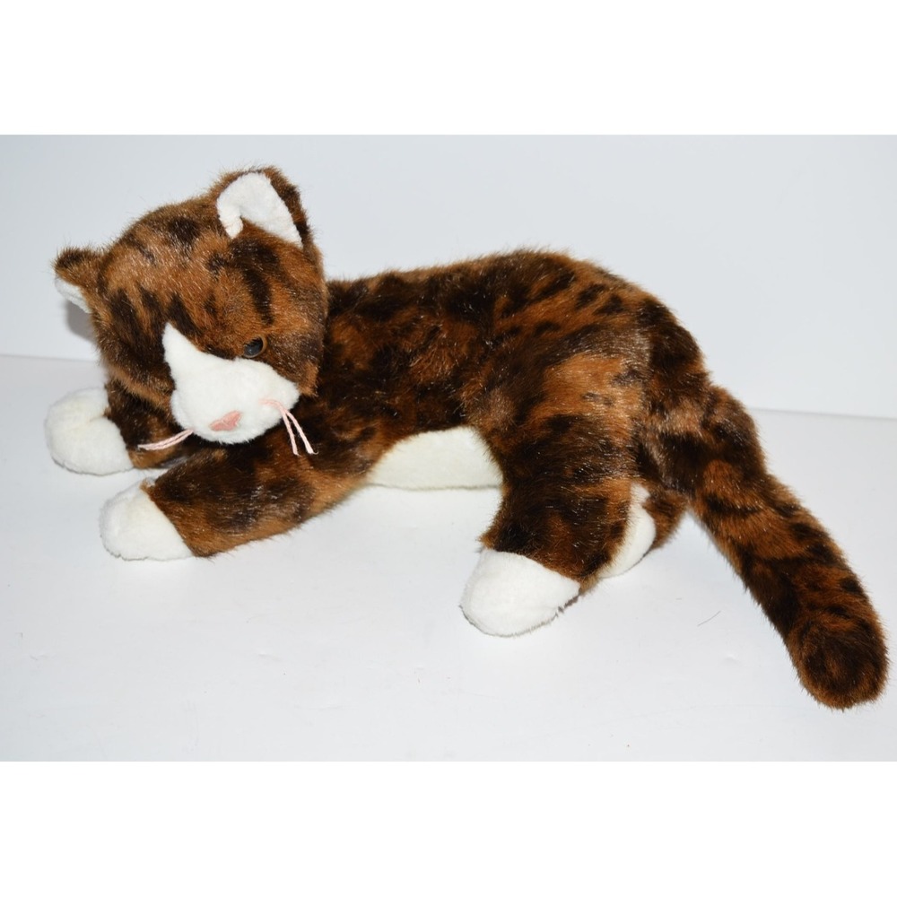 2006 Ty Classics Catalina Cat Plush Calico Brown Eyes 12" Long Leopard